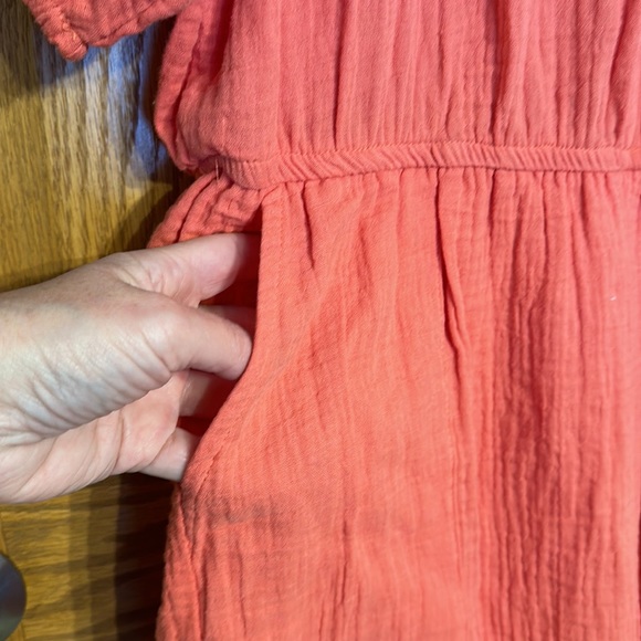 Knox Rose - Romper Shorts with front tie tassel & side pockets-Guava Jelly color - Picture 7 of 13